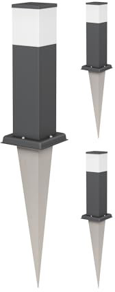 ledscom.de 3 Stück Pollerleuchte POLLY mit Erdspieß für außen, 35cm, anthrazit, inkl. G9 Leuchtmittel, 596lm, weiß