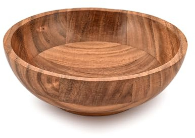 Kaizen Casa Fruit Bowl Acacia Wood Serving Wooden Bowls For Décor Decorative Bowl for Veggies, Fruits Handmade Wooden Serving Bowl (7 X 7 X 3)