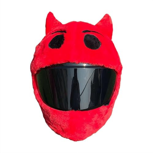 Motorcycle Helmet Cover - Animal Full Face Motorcycle Helmet Cover,Cartoon Fluffy Plush Set for Christmas Hats,Funny Hat Helmets Decoration,without Helmets