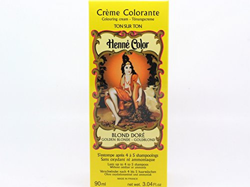 Henna Hair Color Cream Dye Golden Blonde 90 ml, Light Blonde.