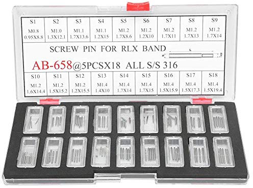 Gurte Schraubenset, Schraubstifte Glieder, Metall Schraubstifte Bars für Uhrenarmbänder Armbänder Armbanduhren in verschiedenen Größen Uhrmacher Uhr Band Reparatur Werkzeuge