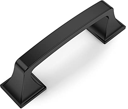 Amerdeco 10 Pack Matte Black 3 Inch(76mm) Hole Centers Kitchen Cabinet Pulls Cabinet Hardware Kitchen Handles for Cabinets Cupboard Handles Drawer Pulls AM0002