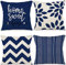 ZWJD Kissenbezug 40x40 4er Set Dekokissen Kissenbezüge Dekoration Outdoor Kissenbezüge Leinen Dekokissen für Schlafzimmer, Sofa, Stuhl, Bett, Garten (40 x 40 cm,Dunkelblau