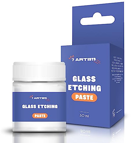 7 Artists Glas Ätzpaste 50ml Glass Etching Paste auf Lösungsmittelbasis - Ätzpaste für Glas/Glass Etching Cream, Etch Decor, Deko Frost