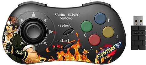 8Bitdo Kyo Kusanagi Style SNK Neo Geo CD Bluetooth Controller, Compatible with Windows PC, Android and Neo Geo Mini