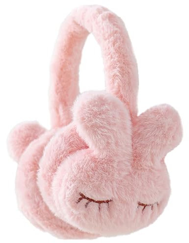 Bseical Winter Kaninchen Ohrenwärmer Ohrenschütz, Plüsch Muster Design, Verstellbar, Geburtstag Weihnachten Party Geschenk (Rosa)