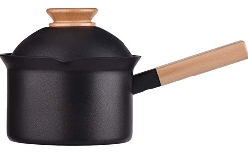Professionella säkra lagergrytor Klassisk aluminiumlegering kastrull med trähandtag soppgryta Nonstick kastrull Varm mjölkgröt En person med liten gryta Hemgåvor