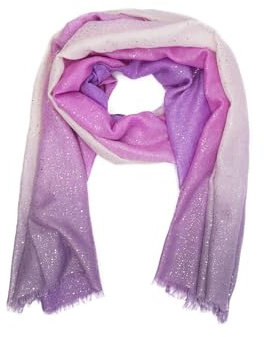 QUEEN HELENA Sciarpa con Brillantini Leggera Morbida Sciarpa Fantasia Donna SC024-1 (Lilla)