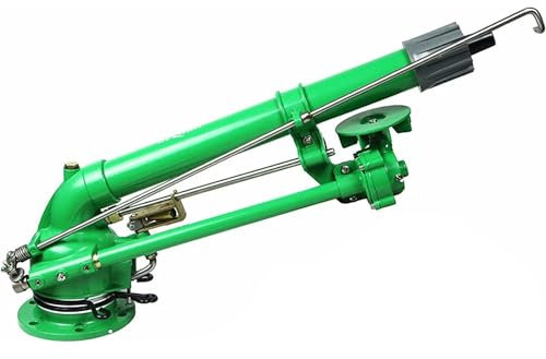 HENGJINGTR Big Rain Gun Sprinkler, 2 Impulse Impact Sprinkler, 360° Large-Area Watering Spray, with Replacement Nozzle Set, for Farmland Irrigation System