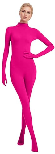 Duohropke Mono de cuerpo entero sin costuras para mujer, monocolor, spandex, traje de cuerpo entero, traje de baile, traje de carnaval