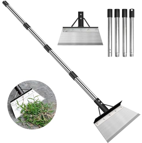 INCIKITI Multifunctional Garden Cleaning Shovel, Heavy Duty Steel Flat Shovel with 59 Adjustable Handle, Snow Ice Scraper, Outdoor Spade Tool for Weeding, Lawn Edging, Digging, Ice Removal