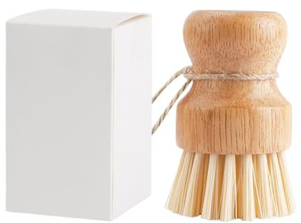 Rockreyoa Spazzola per funghi, rotonda, in legno, per champignon, per lavare le patate, in legno, per la frutta, per la pulizia dei funghi, albicocca, 1 pezzo