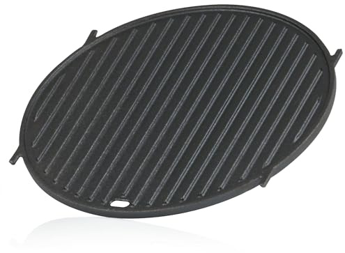 BBQ-Toro Plancha de Hierro Fundido Ø 30 cm | Plancha para Weber Gourmet BBQ System (GBS) | Placa Reversible Redonda | Inserto de Parrilla, Sear Grate para Barbacoa
