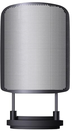 Metal Pop Filter for Audio Technica AT2020 AT2035 AT2050 AT8458 Shock Mount, Metal Mesh Cover, Anti-explosion Noise Cover Eliminates Pops and Hisses Sounds, Black