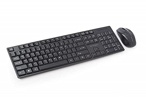 Kensington Pro Fit Low-Profile Wireless Keyboard and Mouse Set Desktop, Multimedia Keys, Ambidextrous, Home Office Keyboard and Mouse Set QWERTY, (K75230UK), Black