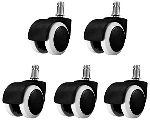 Ruedas para Muebles de Oficina Universal de Piezas de Recambio Protección para Suelos de Madera 11 mm x 50 mm 5 Piezas
