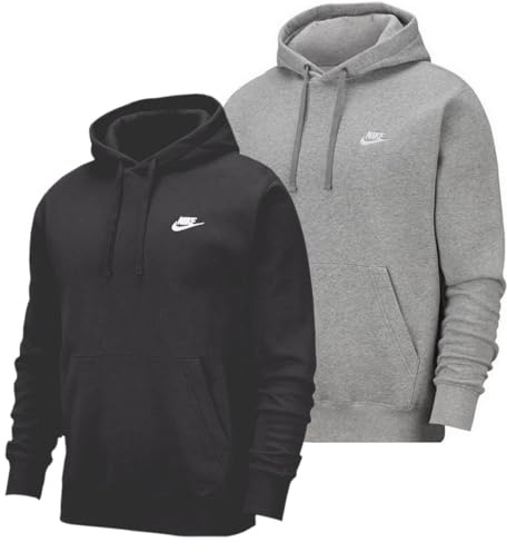 Nike Club Pullover BB Felpa con Cappuccio da Uomo Black/Black/White M