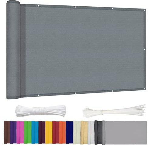 Lingle888 Balcony Privacy Screen for Backyard Deck Patio Balcony Fence Porch Sun Shade PVC UV Protection Sun Wind 8 Days Delivered 14 Colors 20 Sizes 420D(Grey,0.5x3m)