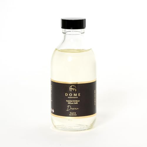 Dome of Harrogate | Desire Oud & Jasmine Diffuser Refill | 200ml Reed Diffuser Oil | Deep, Sensual Fragrance with Rose | Essential Oil Blend | Opulence Collection | Use with Desire Reeds Only