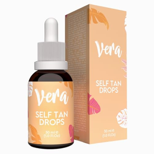 Vera Gocce Autoabbronzanti Viso Donna e Uomo con Acido Ialuronico e DHA - 30ml - Autoabbronzante Viso Gocce per Abbronzatura Naturale senza Macchie - Self Tanning Drops Effetto Idratante e Antiage