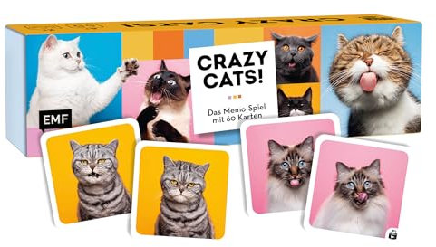 Edition Michael Fischer Memo-Spiel: Crazy Cats!: Mit 60 lustigen Katzen-Motiven von süß bis Grumpy für Katzenfans von 6-99 Jahren