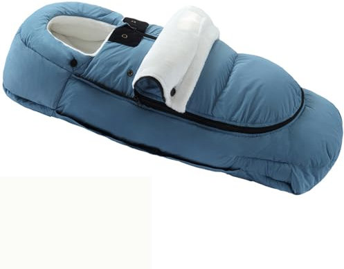 Kinderwagen-Schlafsack, doppellagig, dick, warm, winddicht, universeller Baby-Schlafsack (Blau, 46 x 88 cm)