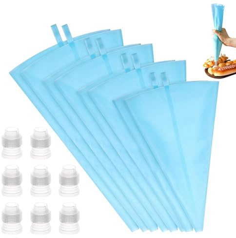 Juego de 16 mangas pasteleras y boquillas pasteleras, 16 piezas seguras y reutilizables para decoración de tartas, juego de decoración para repostería