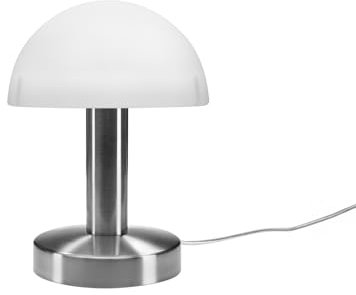 meineWunschleuchte Tischleuchte WARIN per Touch dimmbar mit Glas Lampenschirm, Höhe 21cm