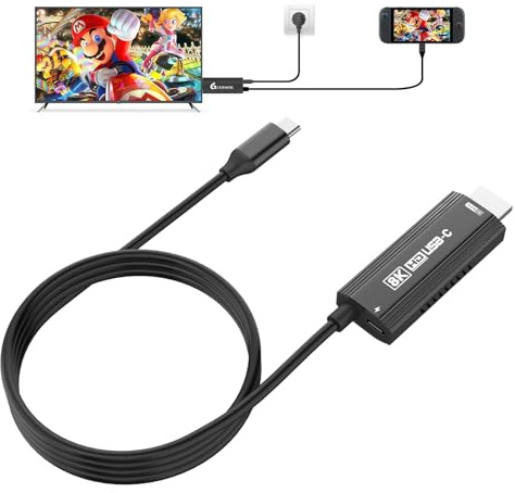 Guermok TV Mode Projection Cable for Switch 2, 67in, USB-C to HDMI Cable with HDR & ALLM, Supports 8K@60Hz, 4K@144Hz Output, PD100W, Works with iPad, Capture Cards, TVs, Steam (Black)