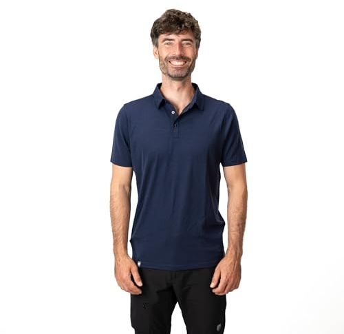 ALPIN LOACKER Coolmax merinoull t-shirt herr kortärmad 150 g/m² I anti-svett tröja I merinoull t-shirt I kylande termisk topp andningsbar, XL