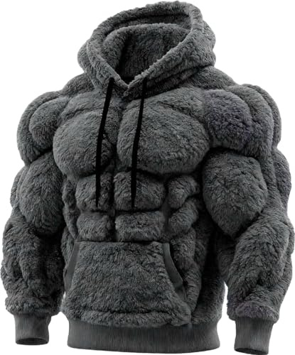Di Yi Jia1 Sudadera De Felpa Musculosa para Hombre con Estampado 3D Músculo y Jersey Oversize Casual y Cálido