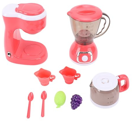 Generic Set di Giocattoli per Bambini, Elettrodomestici da Cucina, con Macchina da caffè Realistica e Frullatore per Giochi di Ruolo, Materiali Sicuri per Bambini, Colori Vivaci, Kit da 9 Pezzi per