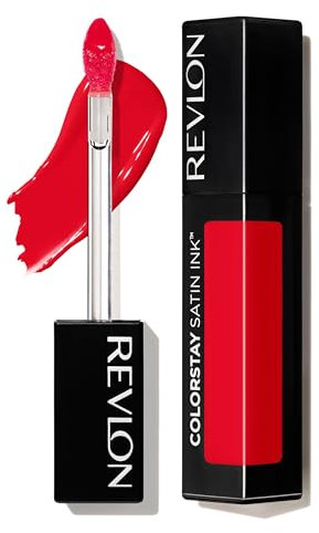 REVLON ColorStay Satin Ink, Pintalabios Líquido Permanente con Acabado Satinado, Fórmula Hidratante con Aceite de Grosella Negra, De Larga Duración, 5ml, Tono 015 Fire&Ice