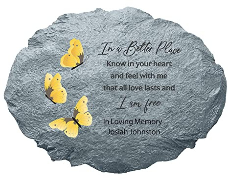 Let's Make Memories Personalized Sympathy Garden Stone - I Am Free - Condolence & Memorial Gift - Customize with Message -11 Lx6 Wx3 D