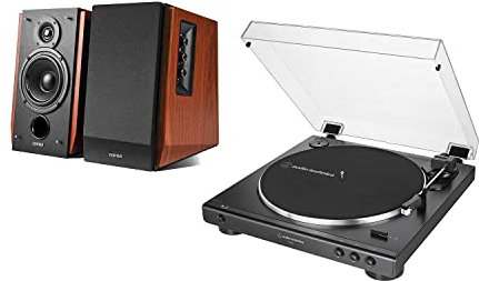 Edifier R1700BT Active Bookshelf Speakers 2.0, Bluetooth v5.1, Dual RCA Inputs, 66W RMS, 60Hz–20kHz, 4 Woofers & 0.75 Tweeters, DSP & DRC, with Remote, Wood Enclosure, Oak