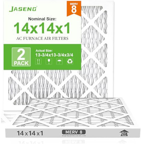 MERV 8 plissierte HVAC-Ofenfilter (2er-Pack) – Staubschutz, MPR 600 – exakte Maße: 34,9 x 34,9 x 1,9 cm – Ersatz für Klimaanlage, Heizung und Lüftungssysteme, 14 x 14 x 1,9 cm