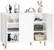 FirFurd Sideboard, Kommode weiß, Küchenschrank mit 3 Türen, griffloses Design, verstellbare Regale, 107x40x80cm(BxTxH)