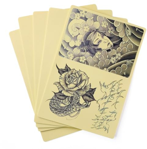 STIGMA Pelle Finta per Tatuaggi,5 Pieces Pelle Sintetica Tattoo 3mm A4 20 * 29cm Fake Practice Skin Enne per Tatuaggio and Beginner ZYH2309005-5