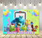 Grünes Monster Inc Familien-Hintergrund für Geburtstagsparty, 1,5 x 0,9 m, Monster Inc Boo Thema, Babyparty, Banner für Geburtstagsparty, Kuchen, Tischdekoration