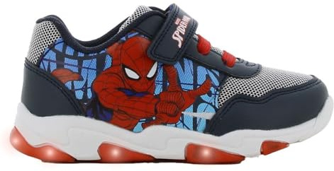 Leomil Spiderman Basket Enfant Garçon Lumineuses | Chaussures Garçon, Semelle Légère EVA, Idéal pour l'école et les loisirs, Marvel, Cadeau pour Enfants