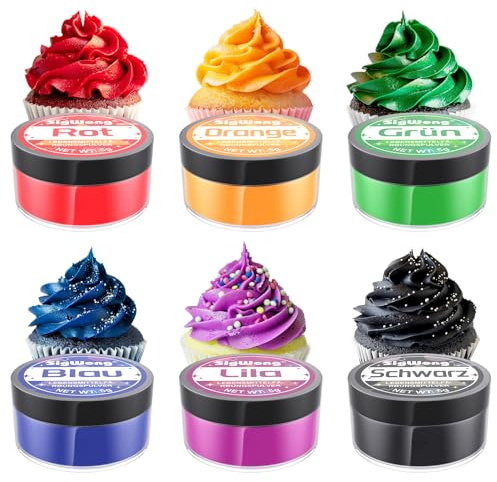 Lebensmittelfarbe Pulver - 6 Neon Lebensmittelfarben Set zum Backen von Desserts, Lebendige Lebensmittelfarbe Pastell für Fondant, Dekorieren, Kochen, Zuckerguss, Vegan, DIY-5g