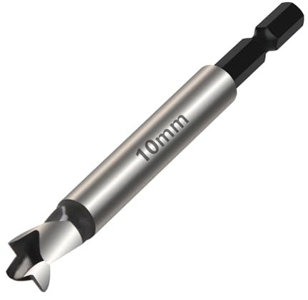 Vearter Mèche Forstner de 10 mm, multi-dents en acier à haute teneur en carbone avec tige hexagonale, foret perforé pour bois, bois massif, MDF, plastique, panneaux de particules, contreplaqué