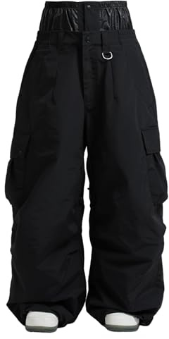 GSOU SNOW Hombres Mujeres Pantalones de Esquí Holgados Pantalones de Snowboard Baggy Pantalones de Nieve - Multibolsillos Impermeable Antiviento Transpirable Cálido