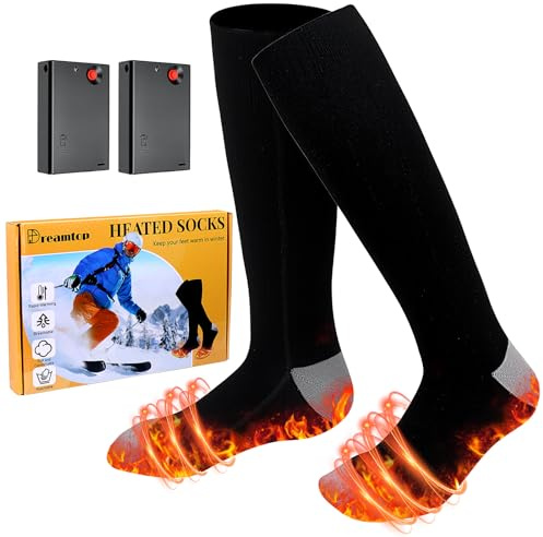 Dreamtop Heated Socks - Electric Heated Socks for Men Women, Winter Warm Socks for Outdoor Sports - Camping, Hiking, Fishing, Cycling, Walking, Hunting, Motorcycling, Skating and Skiing