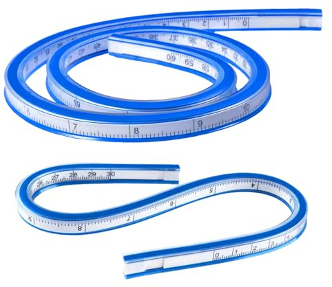 2 Pièces Règle Courbe Flexible Rgle de Serpent Souple Peut Être Courbée Ruler 30cm & 60cm pour Bureau Studio l'Ecole Dessin Graphiqueconception de vêtements Graphisme et Tailleur, Bleu