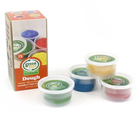 Green Toys Dough, Assorted 4-Pack - Multi-Color Creative Arts & Crafts Activity Kids Toy Set