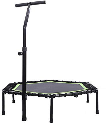 Golvstudsmatta Outdoor Indoor Bungee Sport Jumping Fitness Bärbar Trampolin Fitness-Trampolin med justerbart ratthandtag för hemträning Cardio-träning, förstärkt genomtänkt bunge-