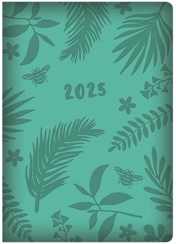 Terminplaner 2021, A5, Wochenansicht, Hardcover, geprägtes PU-Leder, Blau