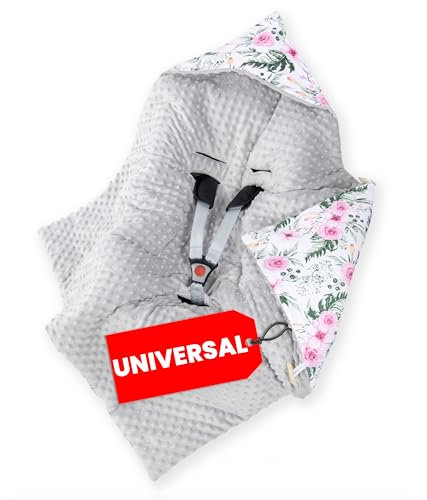 Amilian Einschlagdecke Babyschale, Universelle Baby Decke, Praktische Einschlagdecke für Babyschale und Kinderwagen - Komfort und Sicherheit für Ihr Baby - Pudder Rosa