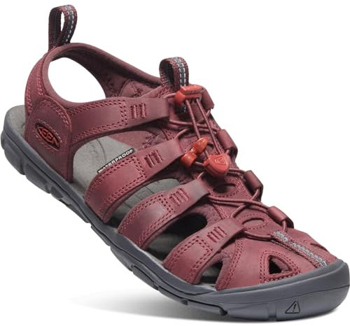 KEEN Damen Clearwater Cnx Leather Sandalen, Wine Red Dahlia, 35.5 EU
